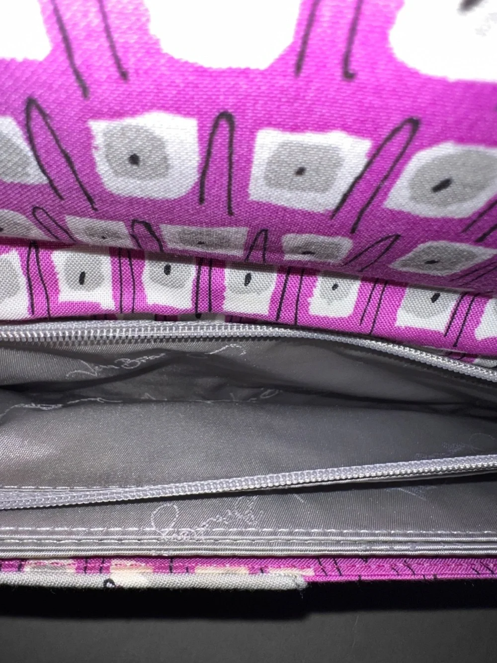 Vera Bradley Long Gray Floral Passport Wallet